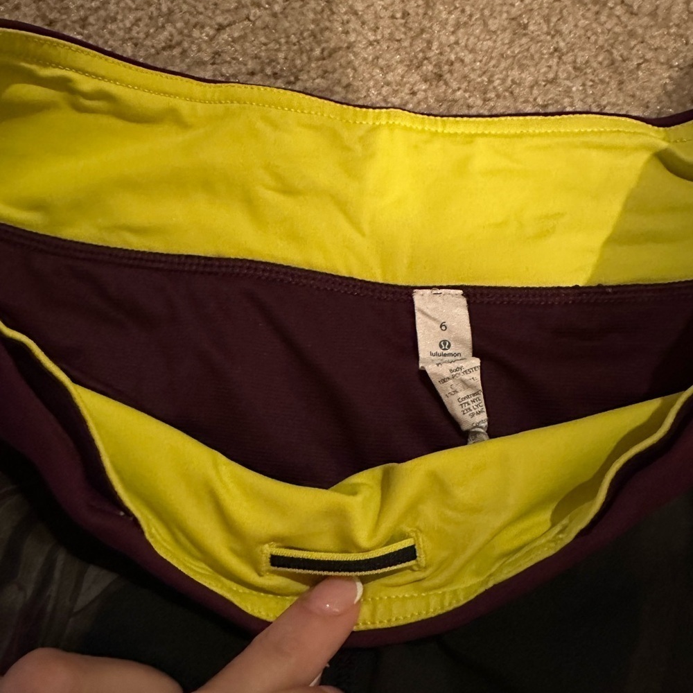 lululemon athletica Women's Black and Purple Athletic Shorts - Picture 5 of 6